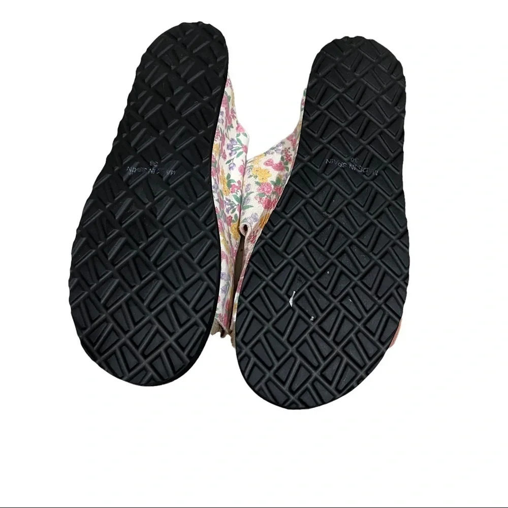 Manebi x LoveShackFancy Size 36 Floral Slide Platform Sandals Buckle